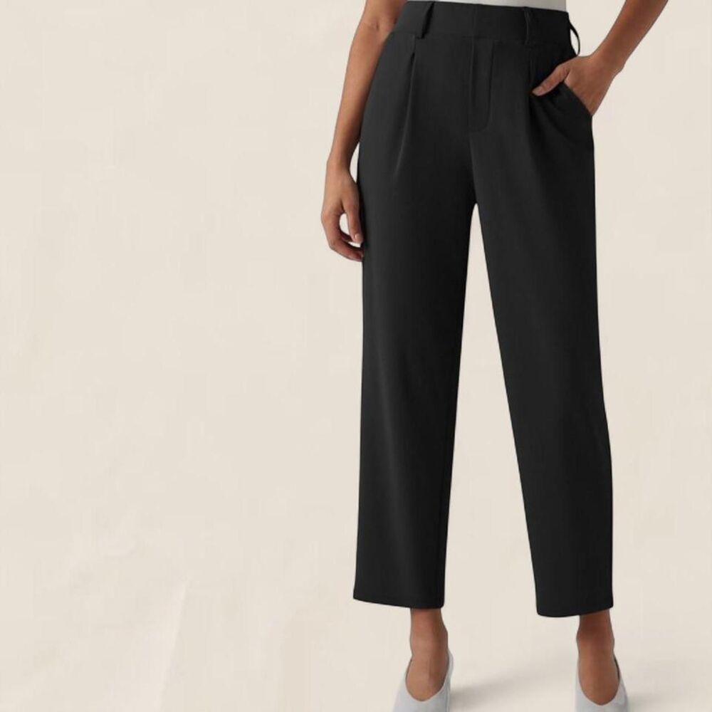 Classic Black High-Waist Trousers - Women's Pants